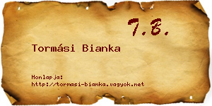 Tormási Bianka névjegykártya